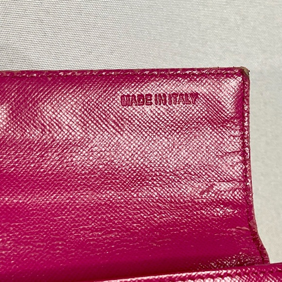 PRADA | womens hot pink nylon foldable wallet cardholder - Picture 6 of 10